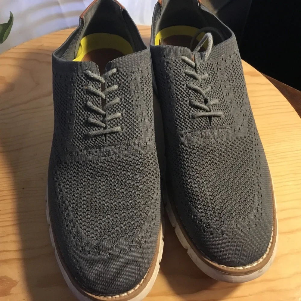 Pre-owned Nine West Kaito Men’s Casual Knit Oxford Shoes - Size 11 - Dark grey